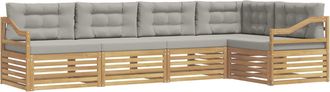 vidaXL Conjunto De Sof&aacute;s De Exterior 5 Uds. Blanco Y Gris Claro Vidaxl