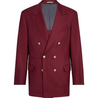 Brunello Cucinelli Blazer with metal buttons in Cherry at Nordstrom, Size 46 It