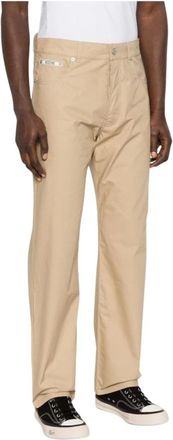 Moschino Logo-detail Broek - Heren - Straight fit broeken - Bruin - 3XL - Katoen - Broeken