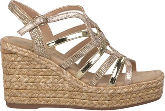 Alma En Pena Esparto Platform Sandal - Dames - Sleehakken - Beige - 41 EU - Leer - Schoenen