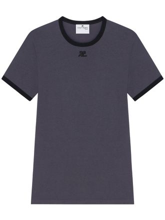 Courr&egrave;ges Fitted Black T-Shirt