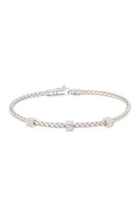 Meshmerise 18K Gold Vermeil Diamond Station Bracelet - 0.15 ctw in White at Nordstrom Rack