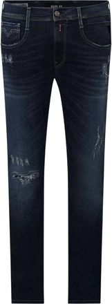Replay Anbass Slim-fit jeans voor heren met verweerde look (Blauw)