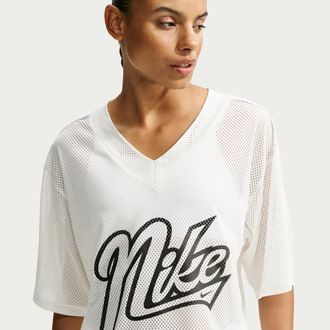 Nike Womens One Dri-FIT Oversized Short-Sleeve Top in White | IV4916-133