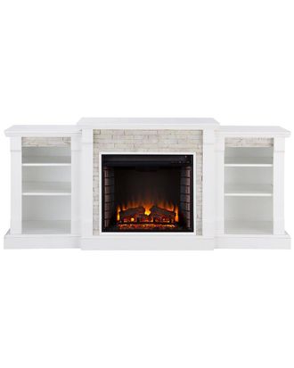 SEI Furniture Gallatin Electric Fireplace with Bookcases
