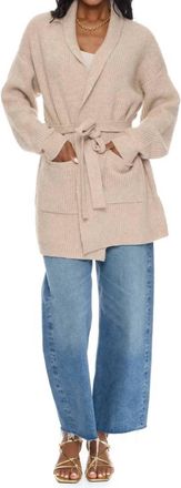 Velvet Heart Womens Sweater Cardigan With Tie In Beige