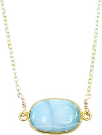 A Blonde and Her Bag Mrs. Parker Necklace in Larimar