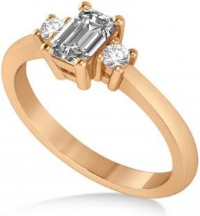 Allurez Emerald Lab Grown Diamond Three-Stone Engagement Ring 14k Rose Gold (0.60ct)