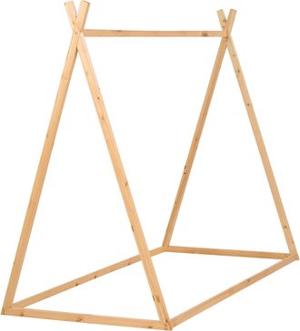 Beliani Beliani - Cama Infantil Con Dosel De Madera De Pino Clara 90 X 200 Cm Saurat