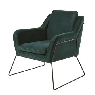 Maisons du monde Sill&oacute;n de terciopelo verde