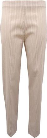 D.exterior Stretch broek met Riga patroon - Dames - Slim Fit Broeken - Beige - 2XS - Broeken