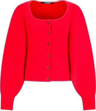 Jacquemus Wol Cardigan - Dames - Vesten - Rood - S - Wol - Truien & Vesten