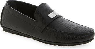Roberto Cavalli Leather Embossed Driving Loafer in Black at Nordstrom Rack, Size 11.5