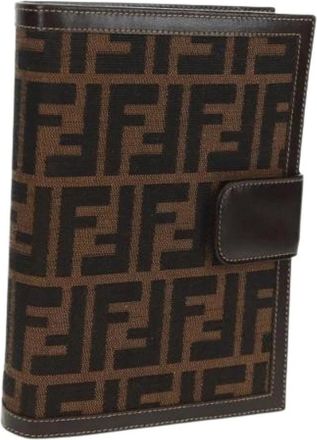 Fendi Pre-owned Accessories, female, Brown, Size: ONE SIZE Pre-owned Canvas Home-Office