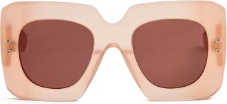 Balmain Occhiali da sole con logo inciso - Rosa