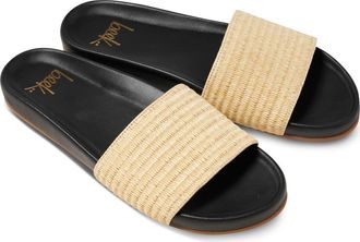 beek Gallito Raffia Slide Sandal in Black at Nordstrom, Size 12