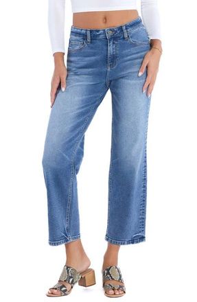 HINT OF BLU Mid Rise Boyfriend Jeans in Mom Jean Blue at Nordstrom, Size 25
