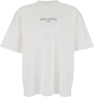 Off-white White Crewneck Printed T-Shirt