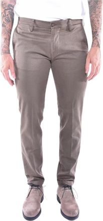 Re-hash Tijdloze elegantie chino broek Mucha - Heren - Slim Fit Broeken - Bruin - W35 - Leer - Broeken
