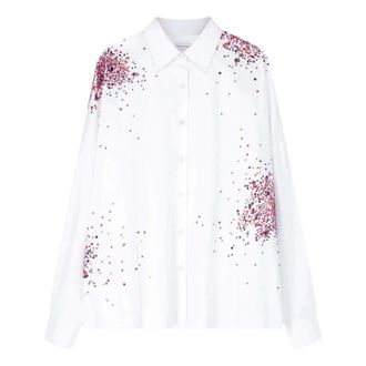 Dries Van Noten Shirts, female, White, Size: XS Casia Embroidered Shirt