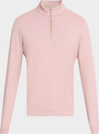 Peter Millar Men & apos;s Crown Crafted Albatross Cotton-Blend Pique Quarter-Zip