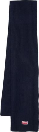 Kenzo Tag Wollen Sjaal - Heren - Wintersjaals - Blauw - ONE Size - Wol - Accessoires
