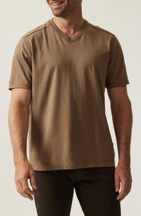 34 Heritage Deconstructed V-Neck Pima Cotton T-Shirt in Shitake at Nordstrom, Size Xx-Large
