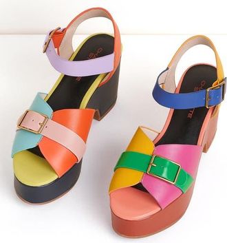 Charlotte Stone Raf Mismatch Platform Sandal in Solimar at Nordstrom, Size 13