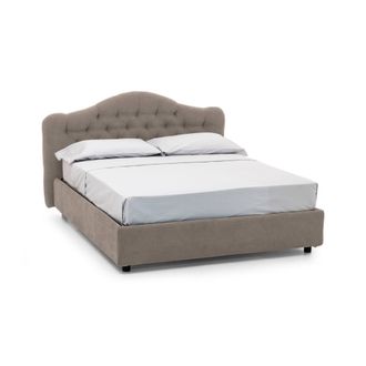 Dmora Cama Matrimonial Arex, Desenfundable, Con Almacenamiento, Hecho En Italia, Tama&ntilde;o Colch&oacute;n 160x190 Cm, Gris Taupe Taupe
