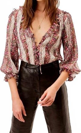 For Love & Lemons Vanessa Blouse In Floral