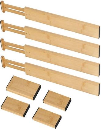 OEM Juego De 4 Divisores De Cajones De Bamb&uacute;, Organizadores De Cajones Ajustables, Divisores De Cajones, Divisores De Cajones De Cocina Para Dormitorio, C