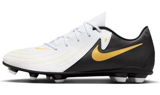 Nike Nike Mens Phantom Gx II Club Fg/MG Football Boots, White Black MTLC Gold Coin, 11 UK