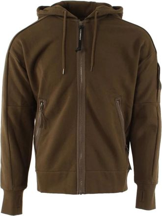 C.P. Company Diagonal Raised Fleece Vest - Heren - Vesten met rits - Bruin - 2XL - Katoen - Hoodies & sweatvesten
