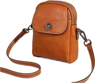 Generic Compatible For Genuine Leather Small Bag Crossbody, Womens Vertical Multi-layer Shoulder(J-1pcs)