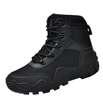 Generic Mens Warm Lined Snow Boots, Winter Boots, Hiking Shoes, Ankle Boots, Non-Slip Trekking Shoes, Large Outdoor Field Shoes, New Mens Desert Shoes, black,