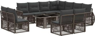 vidaXL Conjunto De Sof&aacute;s De Jard&iacute;n 12 Uds. Gris Y Gris Oscuro Vidaxl