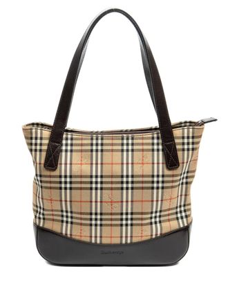 Burberry check-pattern tote bag - Neutrals