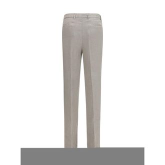 Brunello Cucinelli Mens Gray Linen Casual Pants