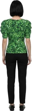 Dolce & Gabbana Floral-Print Silk Blouse - Green