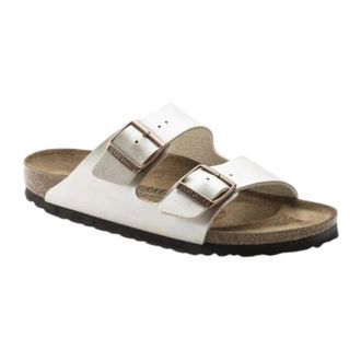Birkenstock Sliders, female, Beige, Size: 8 US Arizona Narrow Fit