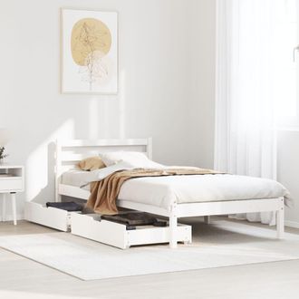 Berkfield Home Bed Frame without Mattress White 90x190 cm Single Solid Wood Pine
