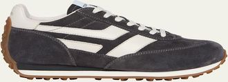 Tom Ford Mens Mick Suede and Leather Low-Top Sneakers