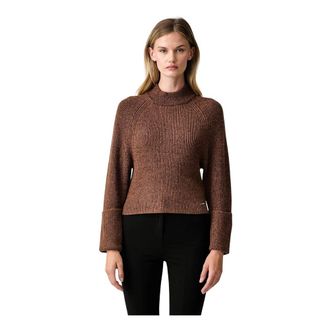 DKNY Turtleneck Pullover - Dames - Coltruien - Bruin - S - Polyester - Truien & Vesten