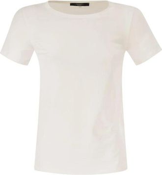 Max Mara Katoenen T-shirt - Dames - T-shirts - Wit - XS - Katoen - Tops
