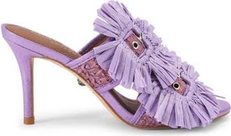 Kurt Geiger Raffia Flower Buckle Sandal in Light/Pastel Purple at Nordstrom, Size 6.5Us