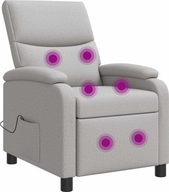 vidaXL Silla De Masajes Reclinable Gris Nube Tela Vidaxl