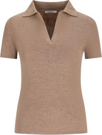 Max Mara V-neck Knitwear, female, Brown, XS, Mxmalbero Knit