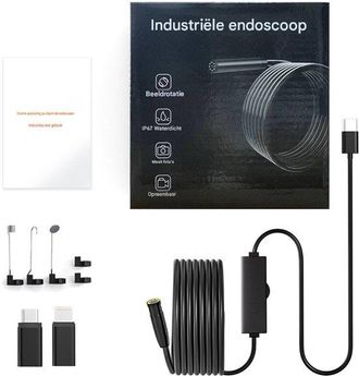 OEM C&aacute;mara De Inspecci&oacute;n Endosc&oacute;pica 1920p Luz, Endoscopio 8 Mm M&oacute;viles Android E Ios, Cable Semirr&iacute;gido 5 M, Resistente Agua Ip67, 6 Led Ajustables