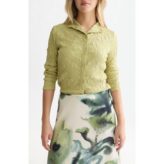 Scotch & Soda Floral Jacquard Button-Up Shirt in Beechnut at Nordstrom, Size 40