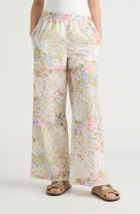 NVLT Embroidered Wide Leg Pants in Multi Floral at Nordstrom Rack, Size X-Large